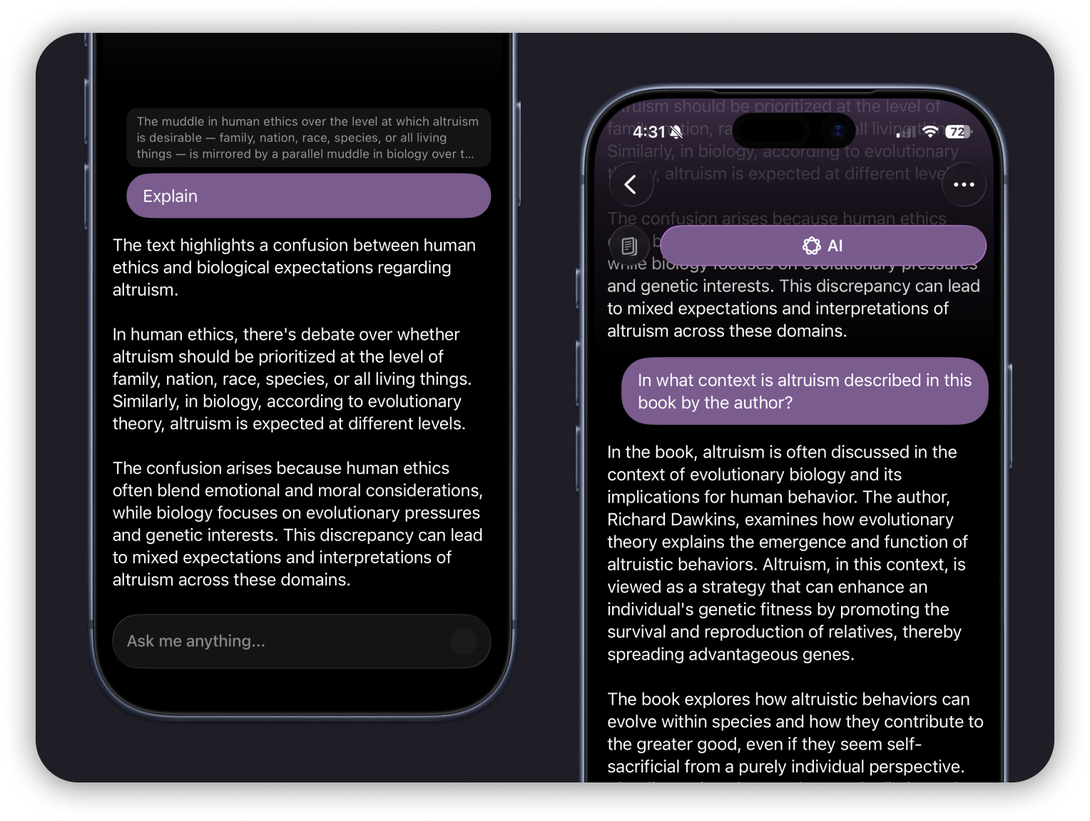 Libris AI explanations preview