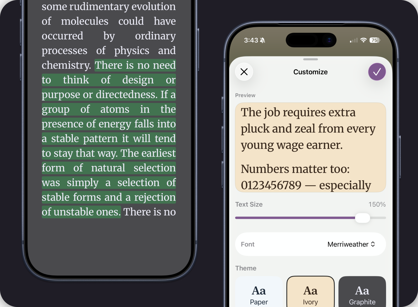 Libris focused reading preview